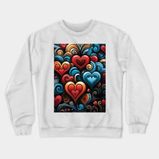 Hearts Aflame, Valentine's Day Crewneck Sweatshirt